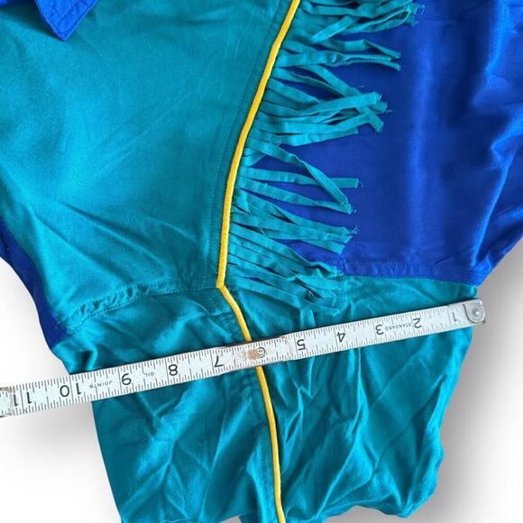 Vintage C.A. Sport Color Block Western Style Romper with Fringe Size Large - NWT - Picture 14 of 16